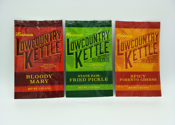 Custom Printing Heat Sealing PET / MET PET / PE BOPP / MET CPP Laminated Aluminum Foil Potato Chips Bag