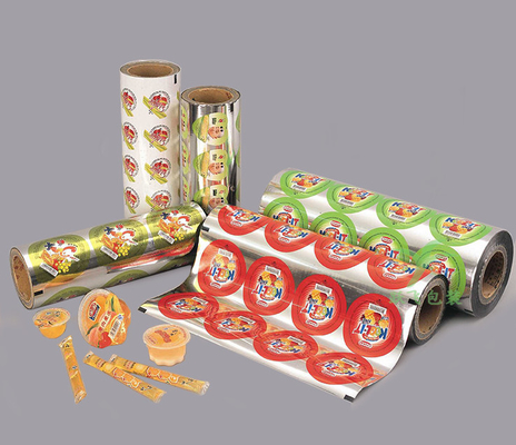 BOPP CPP Custom Printing Easy Peel Off Lid Film , Jelly Plastic Cup sealing Lidding Roll Film For Juice Drinks Packaging