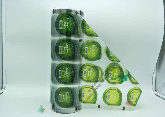BOPP CPP Custom Printing Easy Peel Off Lid Film , Jelly Plastic Cup sealing Lidding Roll Film For Juice Drinks Packaging