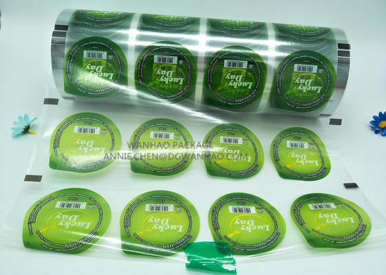 BOPP CPP Custom Printing Easy Peel Off Lid Film , Jelly Plastic Cup sealing Lidding Roll Film For Juice Drinks Packaging