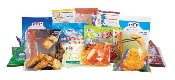 Custom Printed Laminating Material PET / PE Frozen Food Packaging Bag Stand Up Pouch