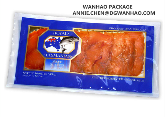 Custom Printing Laminating NYLON / LLDPE Fish Seafood Vacuum Packaging Bags
