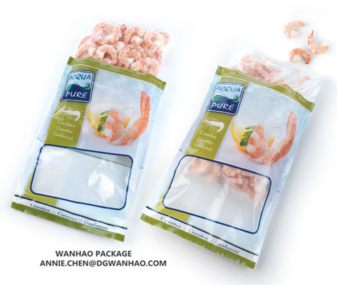 Custom printed Seafood shrimp Vacuum Packaging bag for Frozen Storage
