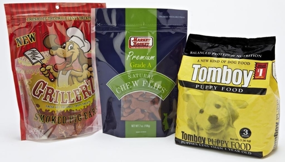 Custom Food Grade Stand Up Pet Food Packing Bag With Zipper