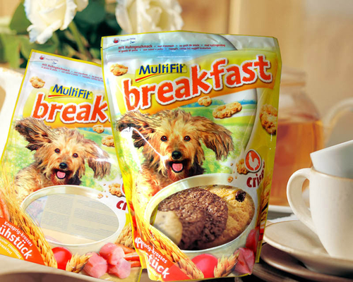 Reclosable Colored Ziplock Zipper Plastic Bags / Standup Dog Pet Food Packaging Pouches